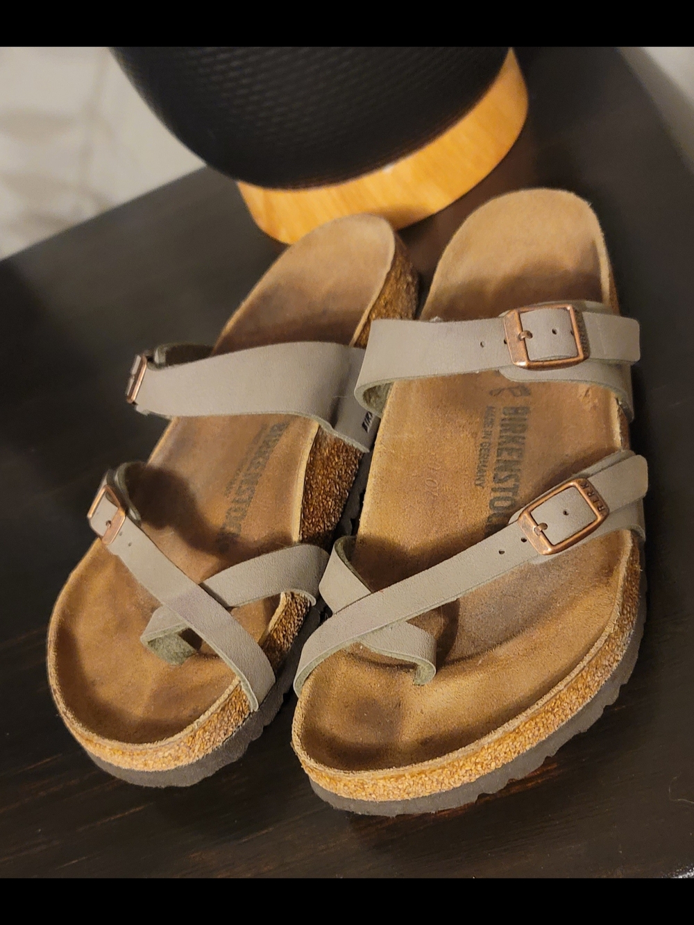 Birkenstock Women’s Taupe Leather Strappy Sandals